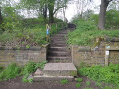 P2018DSC00106	Steps at the site of Kelmarsh station.