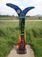 P2018DSC01425	A colourful cycle marker.