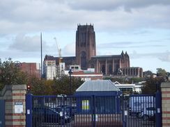 P2019DSCF3711	A distant view of Liverpool Cathedral.