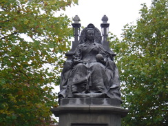 P2019DSCF3866	A statue of Queen Victoria outside St Helens Town Hall.