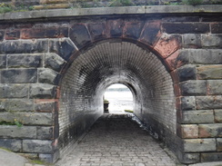P2019DSCF3935	A tunnel under the old transporter bridge anutment.