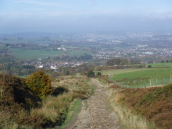 P2019DSCF4216	The descent north from Darwen Tower.