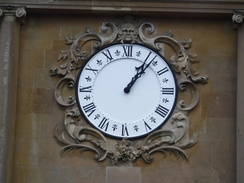 P2020DSCF4548	A clock above the entrance to Wollaton Hall Stable Block.