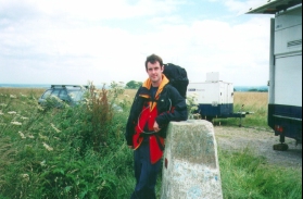 O14	Myself standing at the trig point on Walbury Hill - Berkshire's highest point.